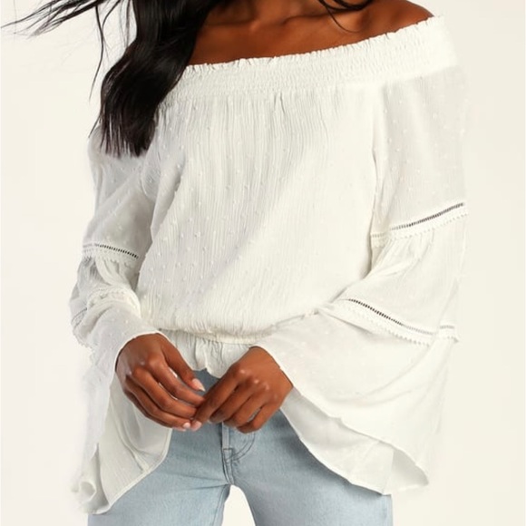 Lulu’s Off Shoulder Blouse - Picture 1 of 4